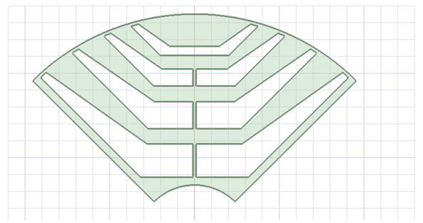 شکل 3) ساختار روتور چهار حصاره ذورنقه ای شکل برای موتور رلوکتانسی سنکرون
