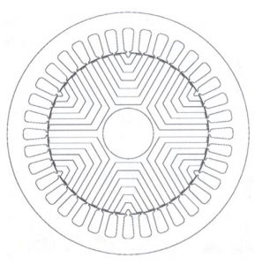 شکل 1) موتور رلوکتانسی سنکرون با حصارهای شار مستطیلی