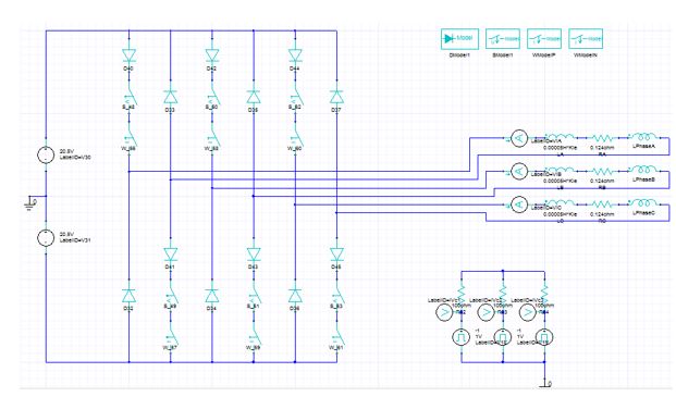 شکل 2) مدار تحریک سیم پیچی های فازهای موتور در ماکسول